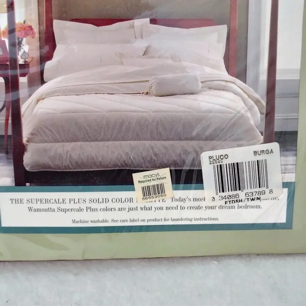 Wamsutta Supercale Plus Twin Flat Sheet Burgundy No Iron Cotton Blend NEW VTG